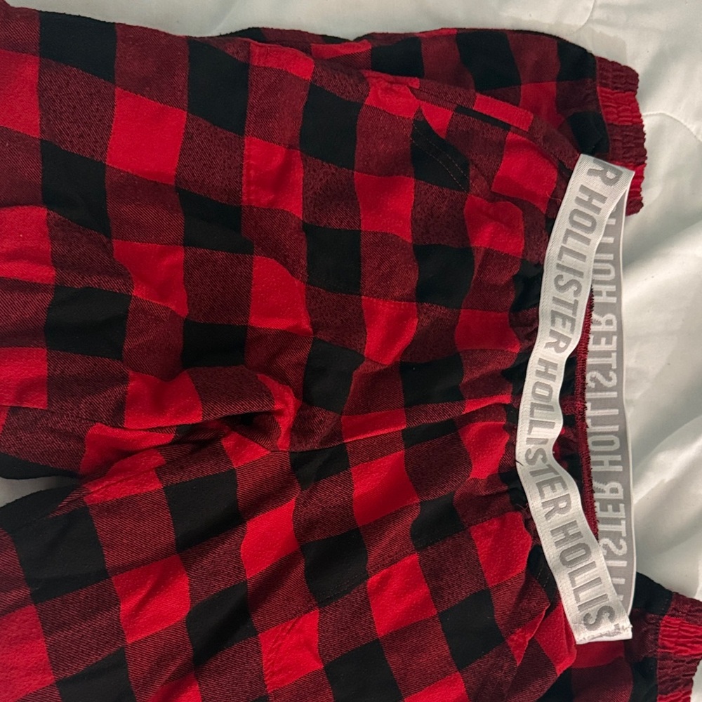 Red & Black Plaid Hollister Jogger Style Sleep Bottoms
